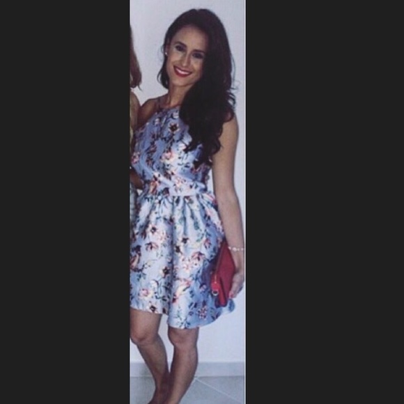 Beautiful light blue Floral Dress worn once - Picture 7 of 7